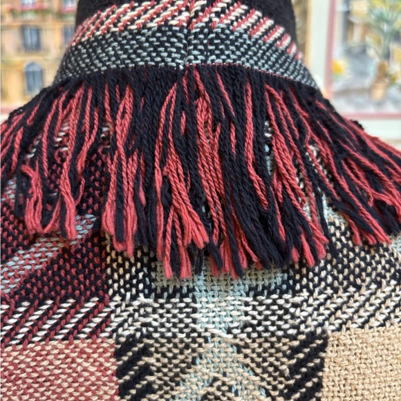 WRAPPER VINTAGE NATIVE WESTERN TAPESTRY FRINGE WRAP BLANKET COAT JACKET SIZE OS - Picture 11 of 15